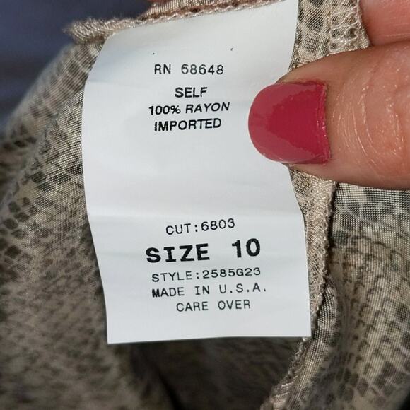 ABS by Allen Schwartz Off 5th Snake Print Pointed Skirt Size 10 - Picture 7 of 11